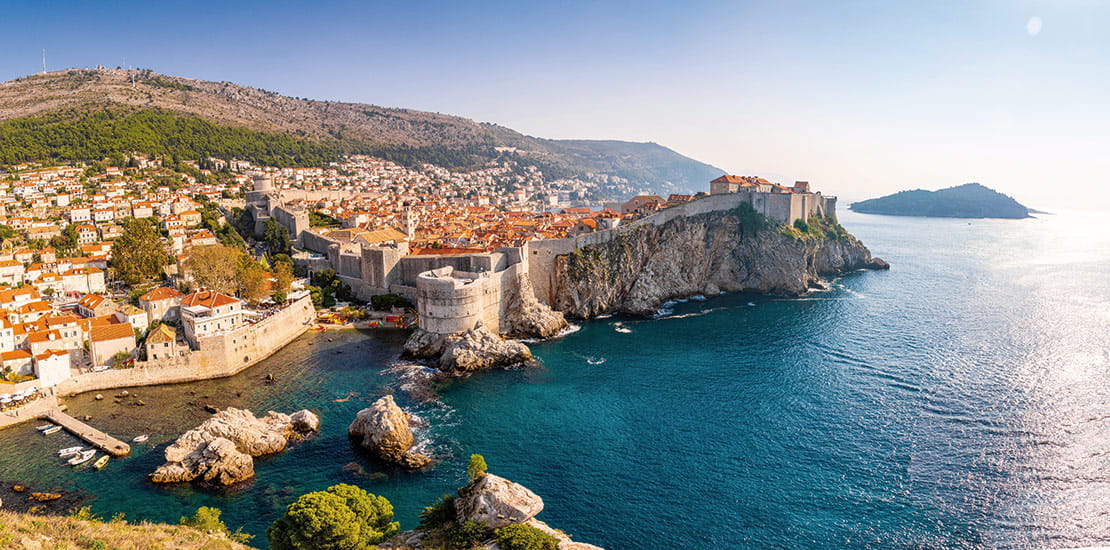 A view over the town of Dubrovnik on the coast of Croatia